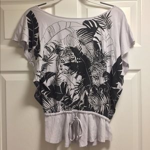 Bebe Animal Tropical Blouse